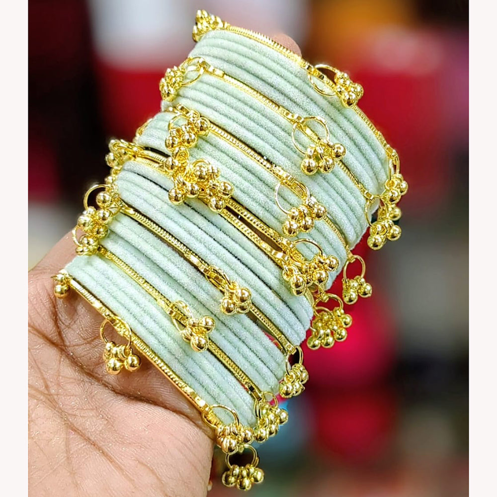 Pooja Bangles Premium Velvet Ghungroo Designer Bangles Set