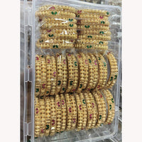 Pooja Bangles Pota Stone Embellished Bangles Set