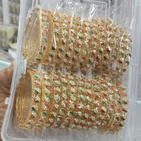 Pooja Bangles Premium Austrian Stone And Meenakari Designer Bangles Set ( 1 Piece Only)