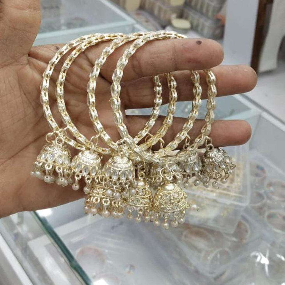 Pooja Bangles Premium Kundan Stone And Designer Bangles Set