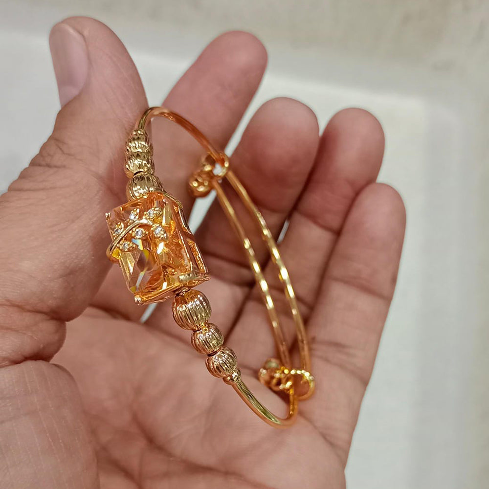 Pooja Bangles Partywear Austrian Stone And Beads Openable Bracelet