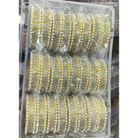 Pooja Bangles Royal Rainbow Austrian Stone And Pearl Ethnic Bangles Set   (1 Set Only )