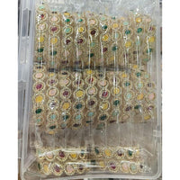 Pooja Bangles Glamorous Austrian Stone And Pota Stone Bangles Set   (1 Set Only )
