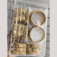 Pooja Bangles Designer Pota Stone And Meenakari Bangles Set  (1 Piece Only)