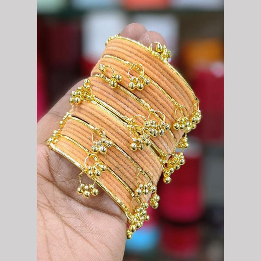 Pooja Bangles Designer Velvet And Pearl Kashmiri Bangles Set