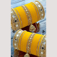 Pooja Bangles Designer Velvet And Pearl Kundan Bangles Set