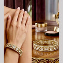 Pooja Bangles Elegant Polki Kundan And Pearl Designer Openable Bangles Set