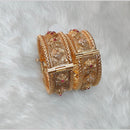 Pooja Bangles Pota Stone And Pearl Designer Openable Bangles Set