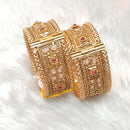 Pooja Bangles Pota Stone And Pearl Designer Openable Bangles Set