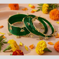 Pooja Bangles Classic Kashmiri Ghungroo Glass Bangles Set 