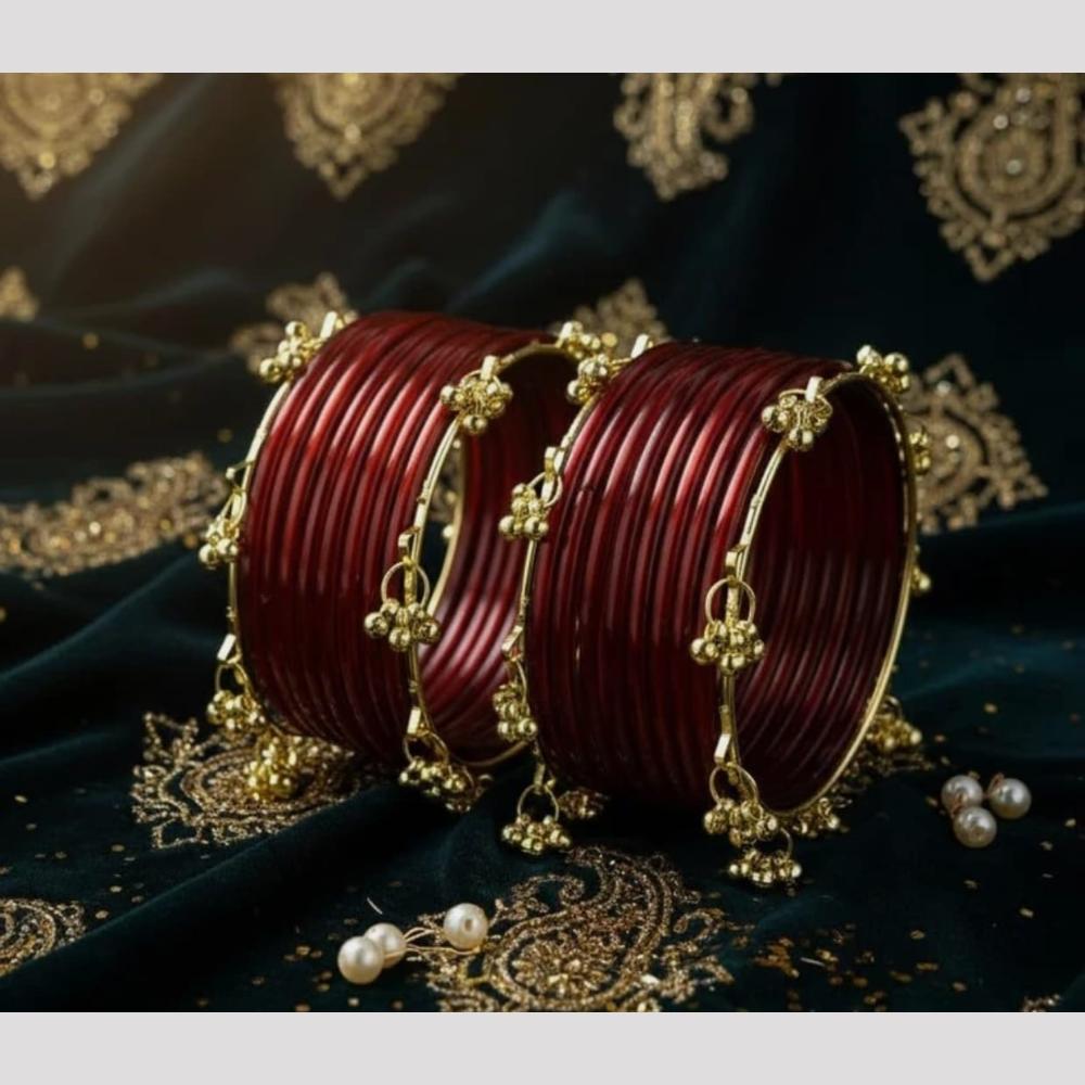 Pooja Bangles Classic Kashmiri Ghungroo Glass Bangles Set