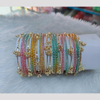 Pooja Bangles Classic Kashmiri Ghungroo Raindrop Glass Bangles Set 