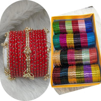 Pooja Bangles Stylish Austrian Stone Mix Color Bangles Set