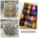 Pooja Bangles Stylish Austrian Stone Mix Color Bangles Set