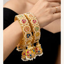 Pooja Bangles Heritage Pota Stone And Pearl Bangles Set