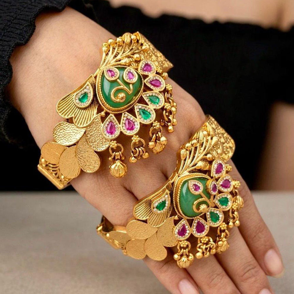 Pooja Bangles Heritage Pota Stone Bangles Set