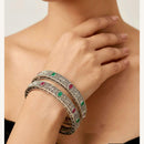 Pooja Bangles Oxidised Finish Pota Stone Designer Bangles Set