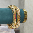 Pooja Bangles Traditional Pota Stone And Pearl Meenakari Bangles Set