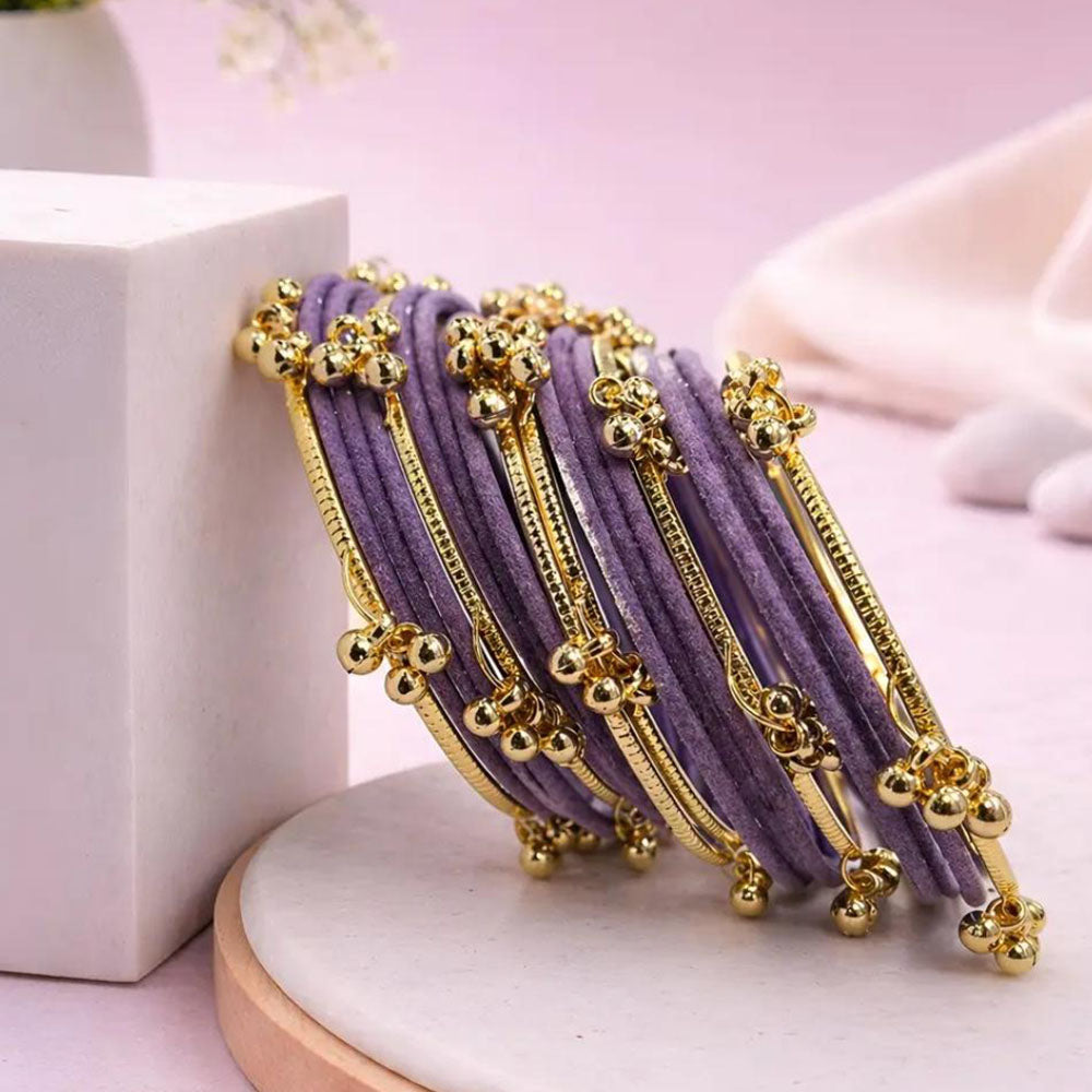 Pooja Bangles Classic Kashmiri Ghungroo Velvet Bangles Set