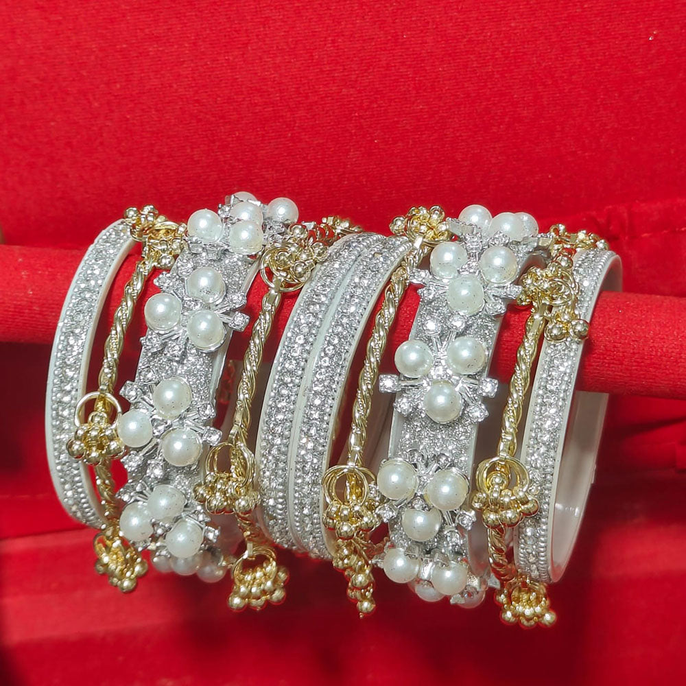 Pooja Bangles Classic Austrian Stone Kashmiri Ghungroo Bangles Set