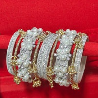 Pooja Bangles Classic Austrian Stone Kashmiri Ghungroo Bangles Set
