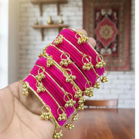 Pooja Bangles Classic Kashmiri Ghungroo Velvet Bangles Set