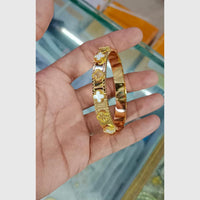 Pooja Bangles Elegant Gold Plated Floral Design Kada for Women