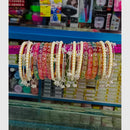 Pooja Bangles Stylish Austrian Stone Kashmiri And Pearl Glass Bangles Set