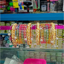 Pooja Bangles Stylish Austrian Stone Kashmiri And Pearl Glass Bangles Set
