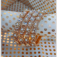 Pooja Bangles Crystal Stone And Pearl Designer Bangles Set