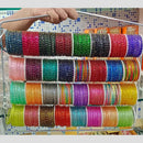Pooja Bangles Raindrop Multi Color Glass Bangles Set
