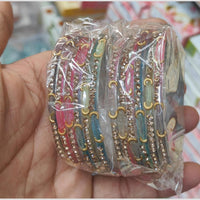 Pooja Bangles Stylish Austrian Stone Wedding Wear Bangles Set