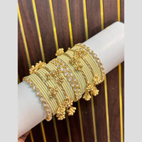 Pooja Bangles Kundan Stone Pearl Kashmiri Glass Designer Bangles Set