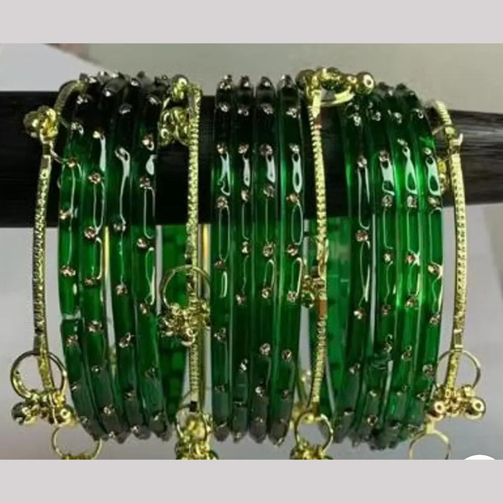 Pooja Bangles Raindrop Glass Fancy Kashmiri Bangles Set