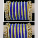 Pooja Bangles Premium Velvet Pearl Bangles Set For Women