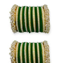 Pooja Bangles Premium Velvet Pearl Bangles Set For Women