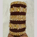 Pooja Bangles Premium Crystal Stone Velvet Bangles Set For Women