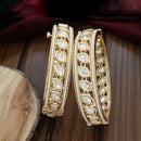 Pooja Bangles Elegant Polki Kundan Stone And Pearl Openable Bangles Set