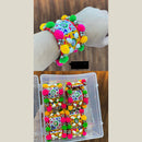Pooja Bangles Navratri Special Mirror Shell And Pom Pom Openable Kada for Women -Pack of 4