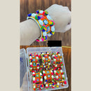 Pooja Bangles Navratri Special Mirror Shell And Pom Pom Openable Kada for Women -Pack of 6