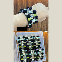 Pooja Bangles Navratri Special Mirror And Pom Pom Openable Kada for Women -Pack of 6