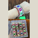 Pooja Bangles Navratri Special Mirror And Pom Pom Openable Kada for Women- Pack of 8