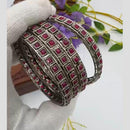 Pooja Bangles Vintage Oxidised Plated Pota Stone Bangles Set