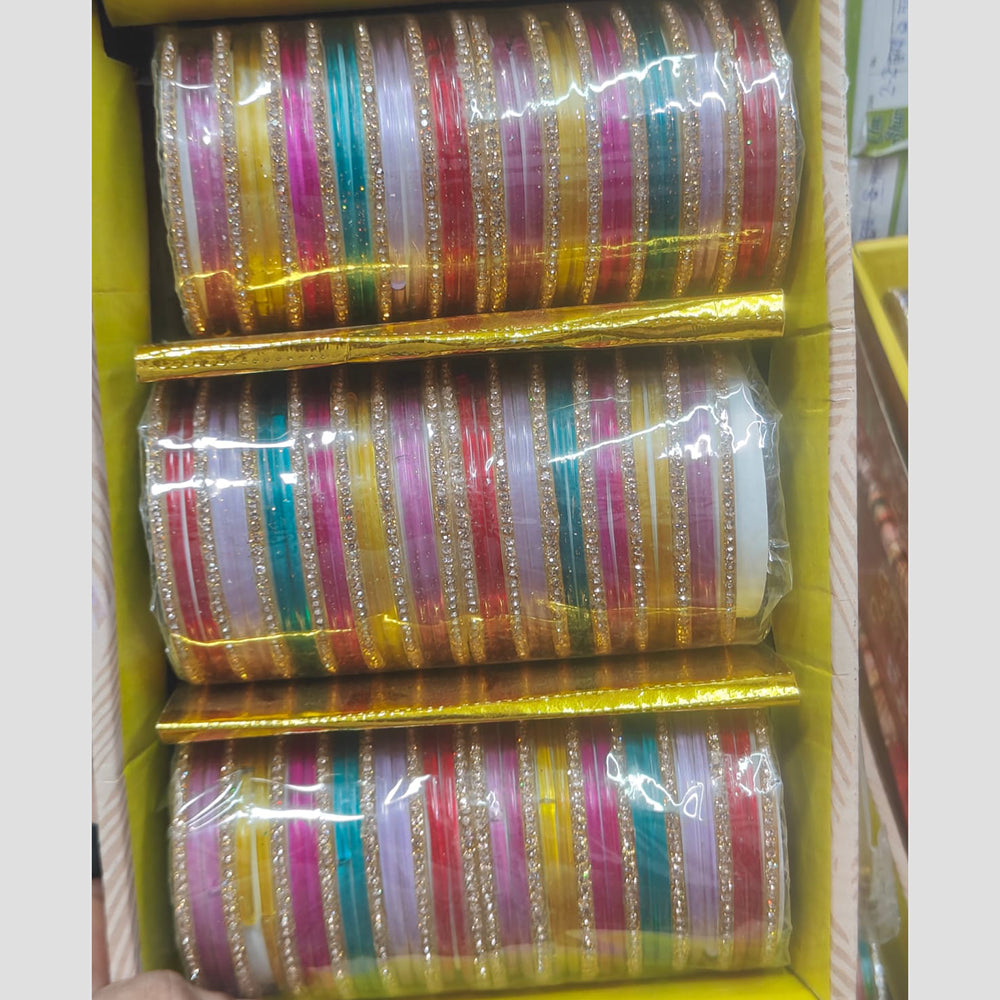 Pooja Bangles Multi Color Austrian Stone Bangles Set