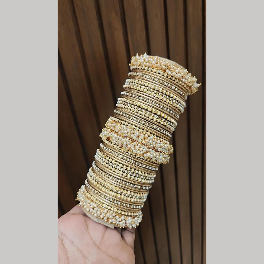 Pooja Bangles Elegant Pearl Bridal Bangles Set for Women