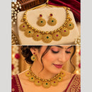 Pooja Bangles Elegant Pota Stone Necklace Set 