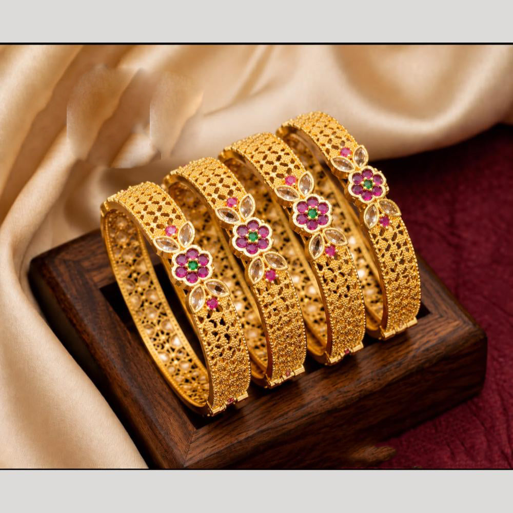 Pooja Bangles Premium Pota Stone Bangles Set