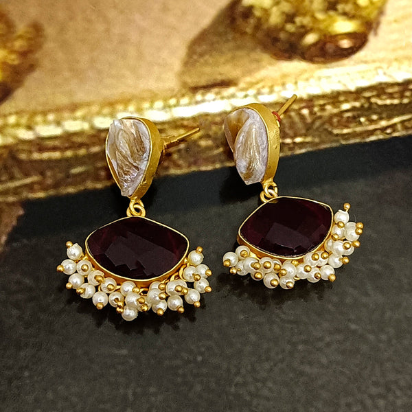 Darshana Jewels Gold Plated Crystal Dangler Earrings