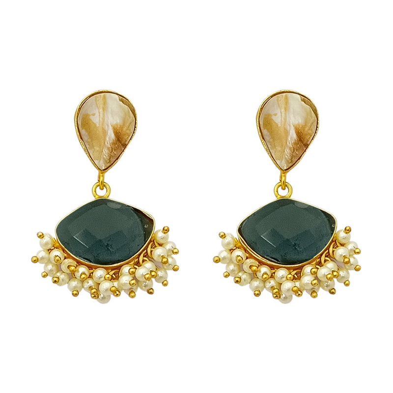 Darshana Jewels Gold Plated Crystal Dangler Earrings