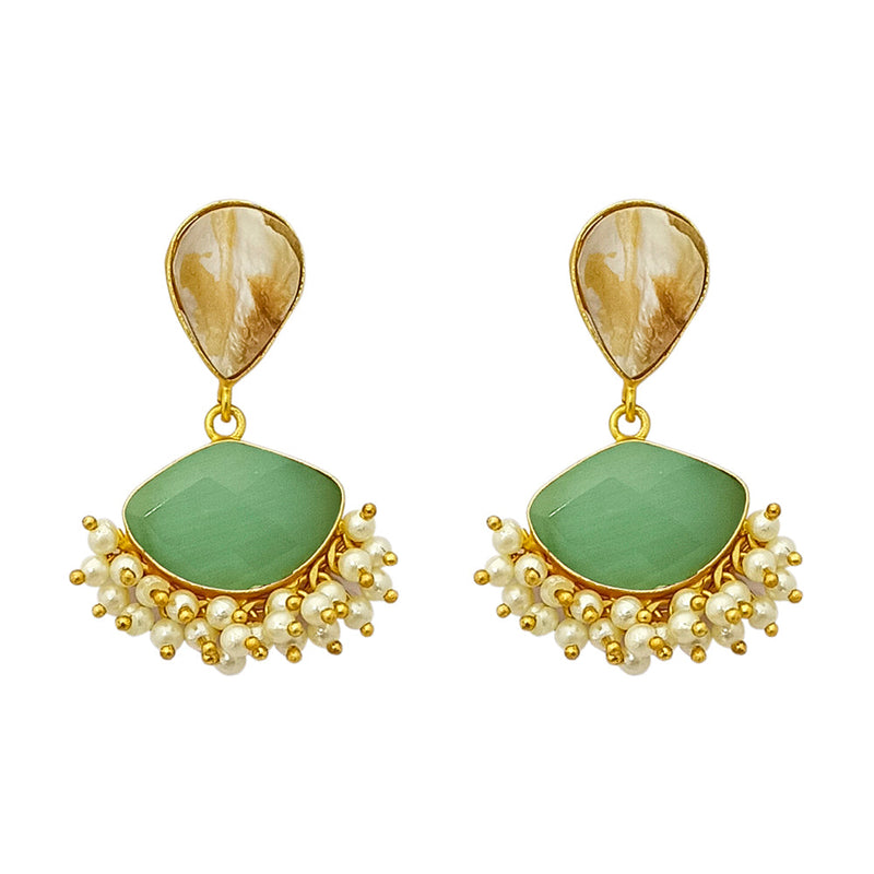 Darshana Jewels Gold Plated Crystal Dangler Earrings